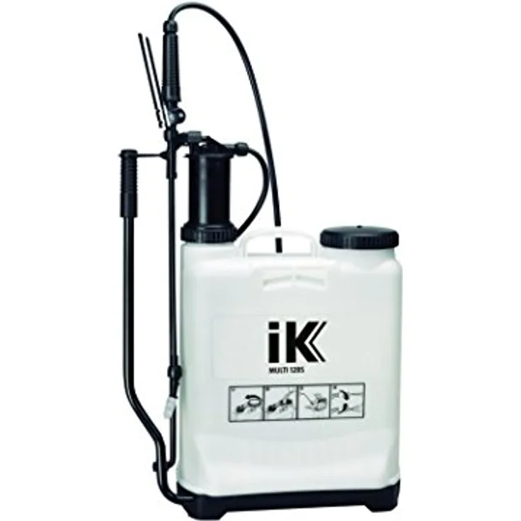 IK Multi 12 BS, Drucksprüher Rucksack, 12L, säurebeständig, tropffreier Deckel, gepolsterte verstellbare Gurte, ideal für Reinigungsanwendungen
