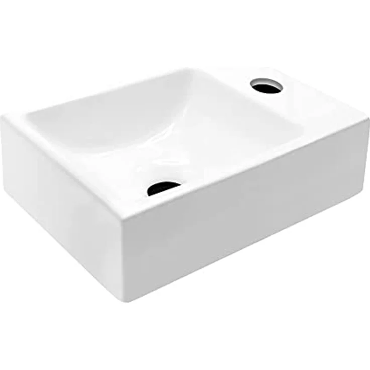 Design Waschtisch Kleines Gäste Wc Handwaschbecken Hahnloch Rechts Waschbecken - Preisvergleich – Bild 2