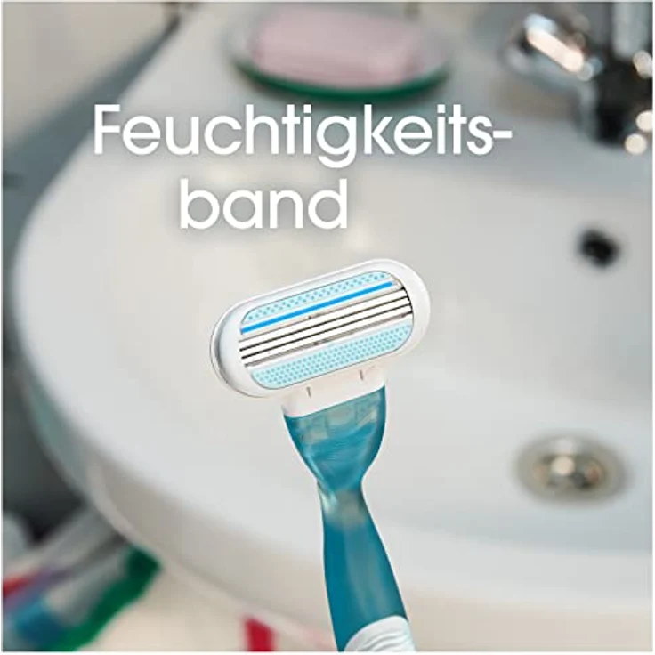 Gillette Venus Smooth, Damenrasierer mit 3-fach Klingen, 2 zusätzliche Rasierklingen, ergonomisches Soft-Grip-Handstück, plastikfreie Verpackung – Bild 3