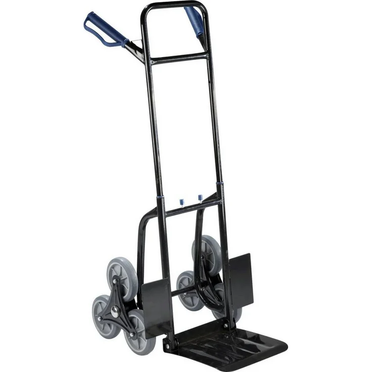 Westfalia Werkzeug Treppensackkarre, klappbar, 120 kg Tragkraft, ergonomischer Griff und Treppenräder