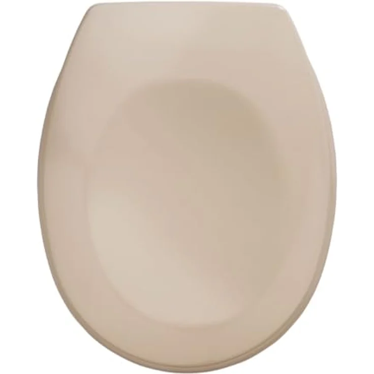 Wenko WC-Sitz Bergamo, Duroplast, beige, antibakteriell, kratzfest, mit Edelstahlbefestigung – Bild 1