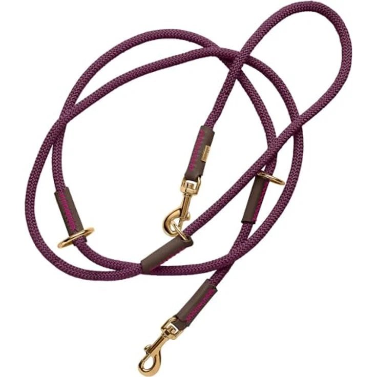 HUNTER Verstellbare Führleine Malia Farbe brombeer/Dunkelbraun, Größe 8/200 - 3-fach verstellbare Führleine mit praktischem Zangenkarabiner – Bild 1