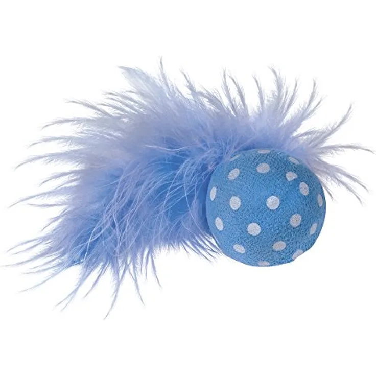Nobby Ball mit Rassel, mit Feder 4 cm
