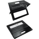 PROREGAL® Holzkohlegrill KLAPP, klappbarer Grill aus rostfreiem Stahl, schwarze Grillfläche 44x33cm