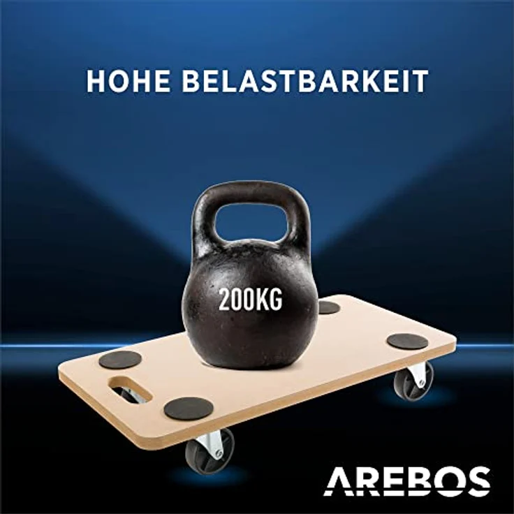 2x AREBOS Rollbrett Möbelroller Transportroller Transporter Möbelhund 200kg – Bild 6