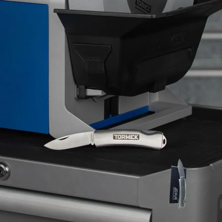 Tormek T8 Nass Schleifmaschine mit EKA-Messer, Originalschleifstein SG-250, verbesserter Wasserbehälter und Magnet-Schaber – Bild 2