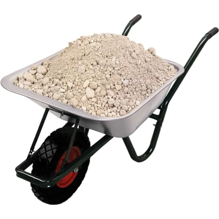 BITUXX® Schubkarre 100L, verzinkte Schiebkarre mit maximaler Zuladung von 250 kg, PU Rad 4.80/4.00-8, schwarz – Bild 1