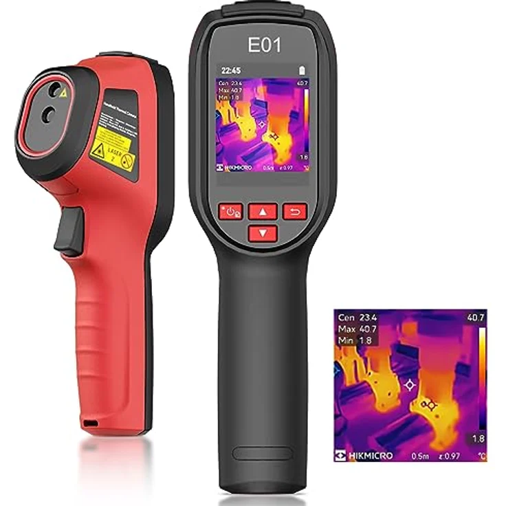 HIKMICRO E01 Wärmebildkamera SuperIR, 240 x 240 IR-Auflösung, Handheld Thermokamera mit Laserpointer, -20°C bis 400°C, 20Hz Bildwiederholrate, 4 GB Speicher – Bild 1