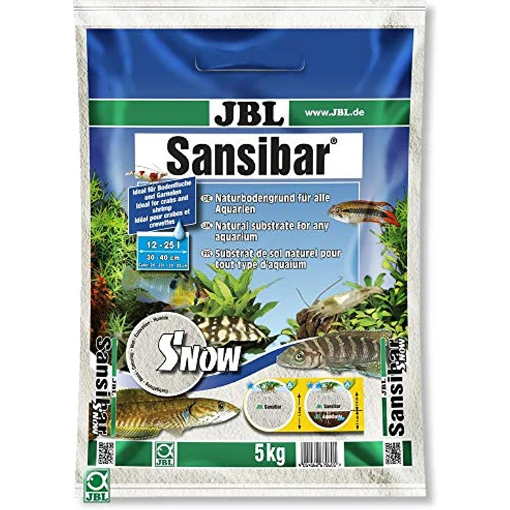 JBL GmbH & Co. KG Aquarien-Substrat Sansibar Snow, 5 kg Kies in weiß – Bild 1