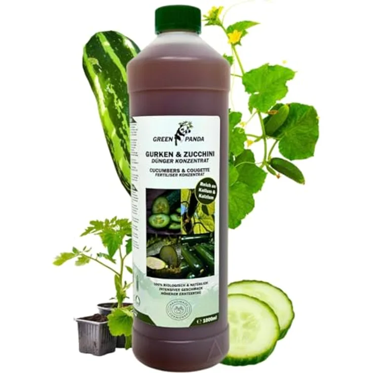 GreenPanda Gurken- & Zucchini-Dünger, 1000ml Flüssigdünger mit Stickstoff, Phosphor und Kalium zur Ernteverbesserung und Geschmacksintensivierung