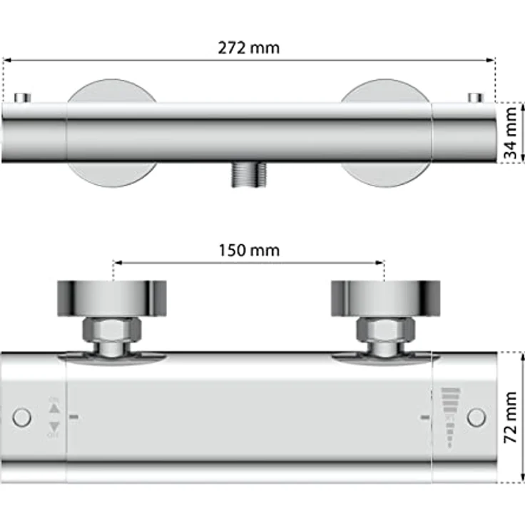 EISL Thermostat Duscharmatur CARNEO, Chrom – Bild 5