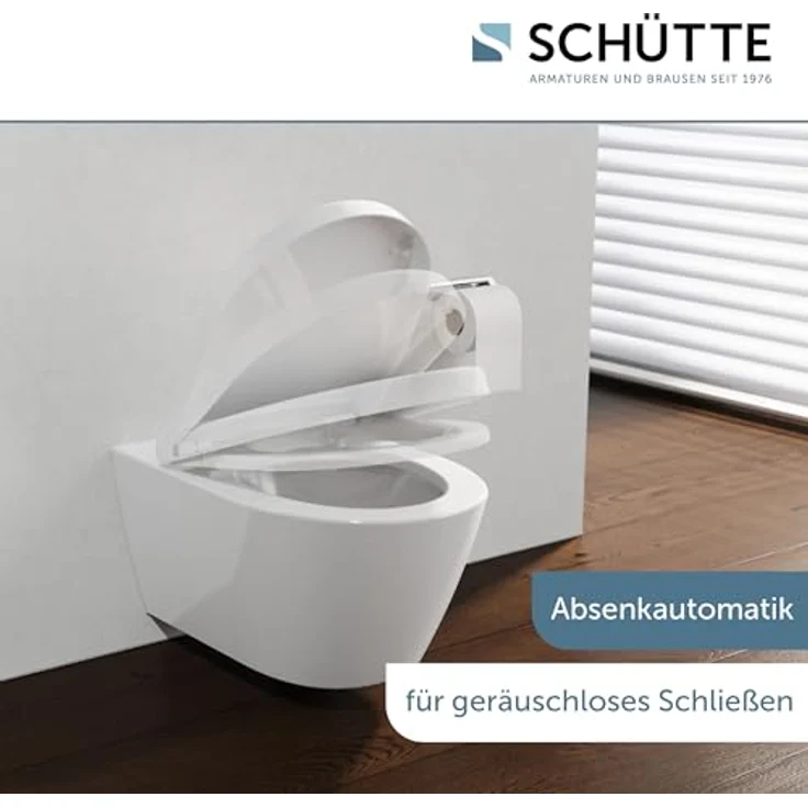 Schütte WC-Sitz D-Form Pro 8 Duroplast, Absenkautomatik, Weiß, Schnellverschluss, bruchsicher, hohe Belastbarkeit bis 250 kg – Bild 5