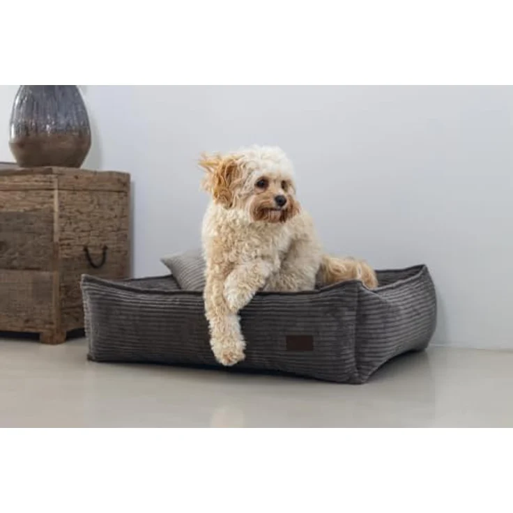 Designed by Lotte Ribbed, Hundebett + Katzenbett aus hochwertigem Rippenstoff, waschbarer Bezug, rutschfester Boden, in 5 Farben und 3 Größen erhältlich, 95x80x23 cm – Bild 6