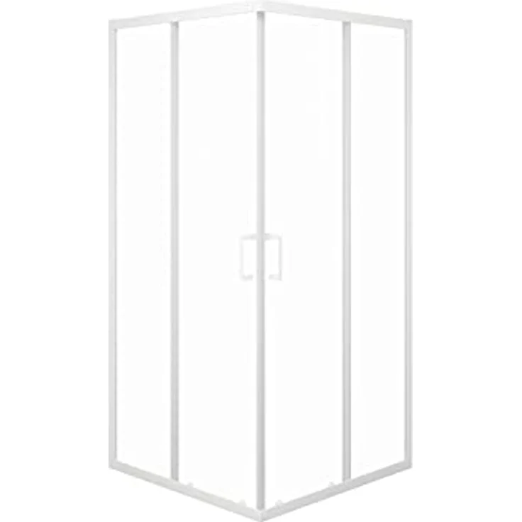 Duschkabine Marwell Factory Square 90 x 90 x 200 cm Dusche Eckig Glasdusche matt weiß – Bild 3