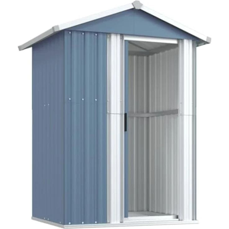 vidaXL Geräteschuppen Grau 126x97,5x177 cm Verzinkter Stahl – Bild 5