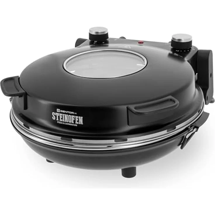 GENTOR Pizzaofen Pizzamaker 1200W 220-240V Elektrischer Pizzaofen mit feuerfestem Pizzastein bis 420 Grad – Bild 2