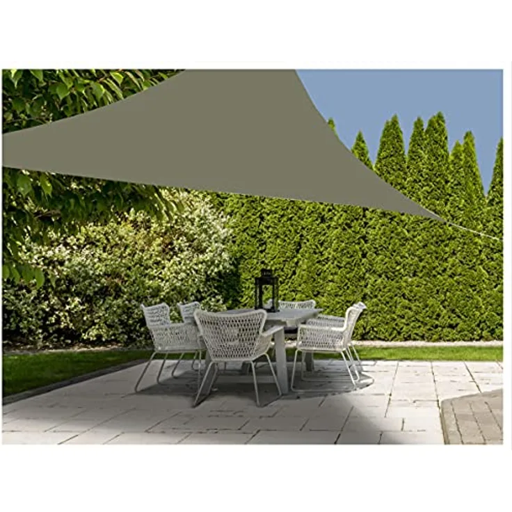 Trendyshop365 Sonnensegel 3x3 m dreieckig, wasserabweisend mit UV Schutz UPF 50+, olivgrün, inkl. Befestigungsseilen