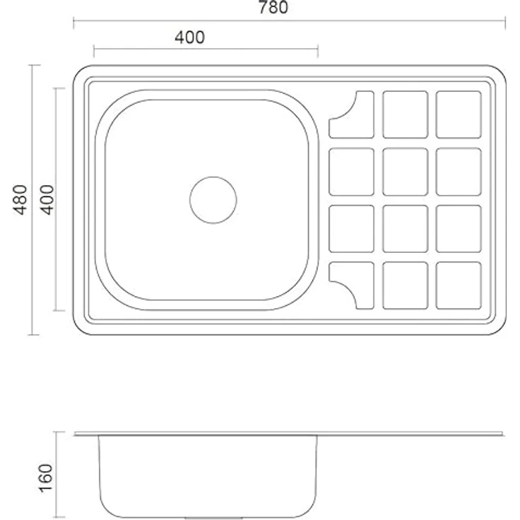 QUADRON LOUIS 111, 1-Becken Spüle aus Edelstahl mit Siphon, Größe 78 x 48 x 16 cm, hitzebeständig und pflegeleicht – Bild 5