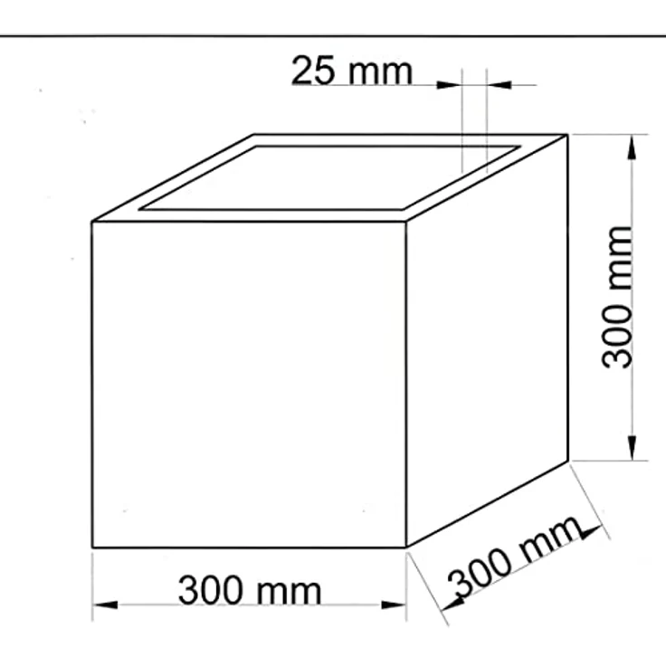 Elegant Einrichten Pflanzkübel Fiberglas in Stein-Optik, quadratisch 30x30x30 cm, weiß, leicht und langlebig – Bild 4