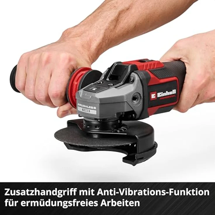 Einhell Akku-Winkelschleifer 'TP-AG 18/125-13 Q Li BL Solo', kabelloses Schleifen und Trennen, vibrationsarm, werkzeugloser Scheibenwechsel – Bild 9