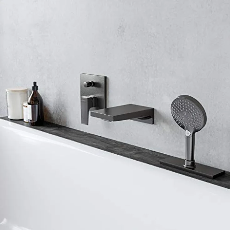 hansgrohe Wannenarmatur Metropol, Unterputz Einhebel-Wannenmischer mit Umsteller, Brushed Black Chrome, 21/28 l/min Durchflussmenge – Bild 2