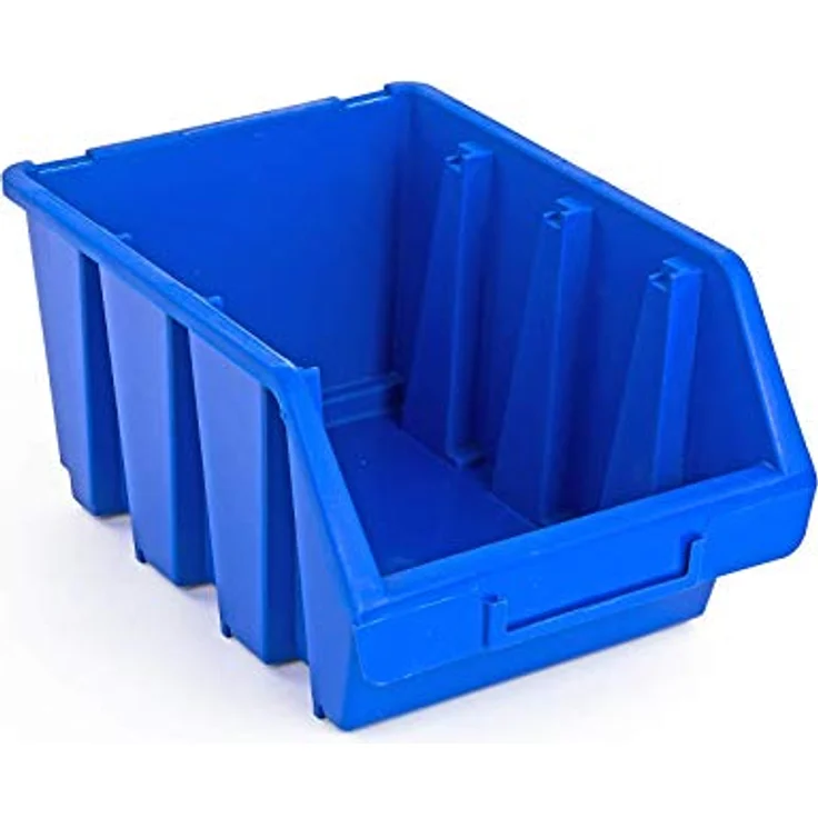 ADB Kellerregal 85250, anthrazit, mit 93 stapelbaren Sichtlagerkästen und stabiler Qualitätsstahlblech-Konstruktion, 111,4 x 35,0 x 165,0 cm – Bild 3