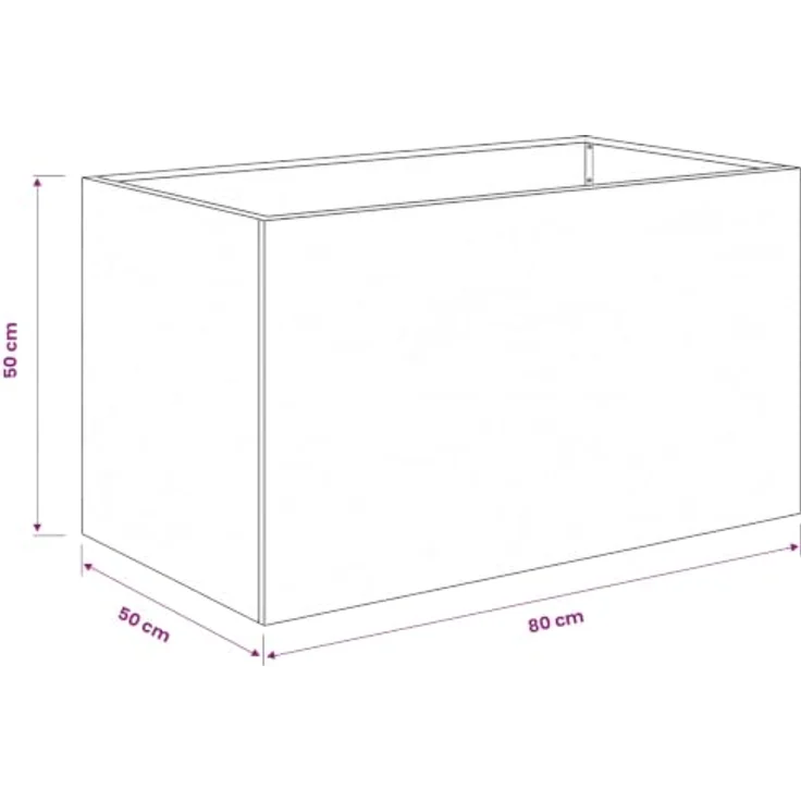 vidaXL Hochbeet, Garten-Pflanzgefäß 2er Set, wetterfester Stahl in Rostoptik, 80 x 50 x 50 cm – Bild 3