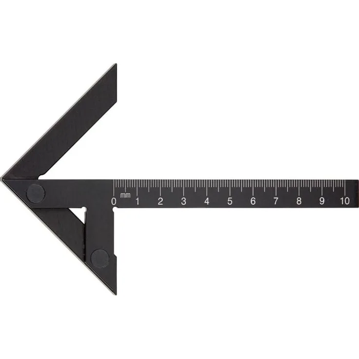 FORTIS Präz.-Zentrierwinkel 100x70mm, Leichtmetall mit lasergravierter mm-Skalierung, gehärtete Oberfläche