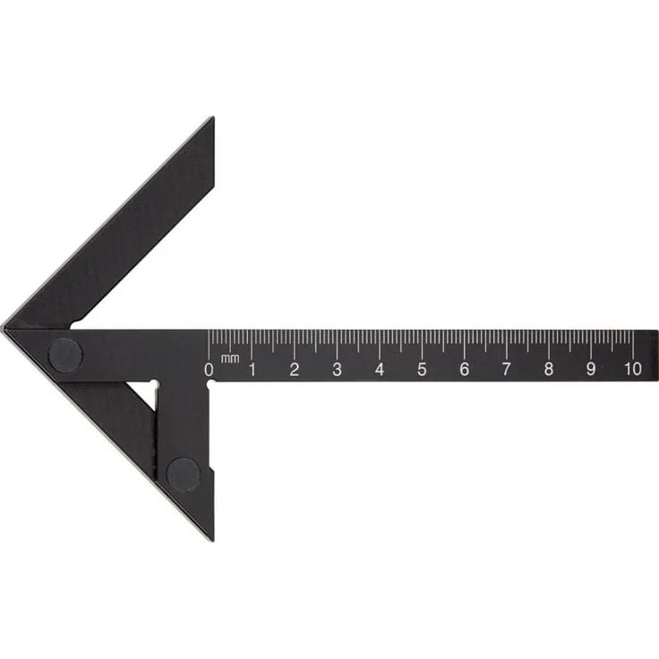 FORTIS Präz.-Zentrierwinkel 100x70mm, Leichtmetall mit lasergravierter mm-Skalierung, gehärtete Oberfläche