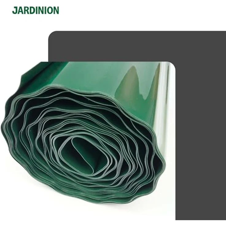 Jardinion 9m Rasenkanten, Beeteinfassung Breite 20cm Grün, Wurzelsperre, wetterbeständig und schlagfest – Bild 3