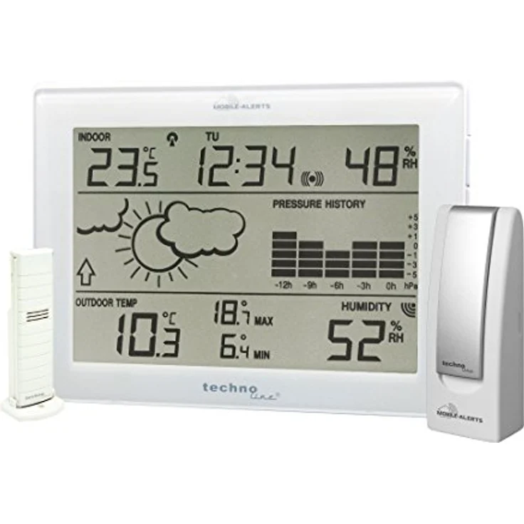 Technoline MA 10006, Wetterstation mit externem Sender, Wetterdaten auf Smartphone, Weiß – Bild 1