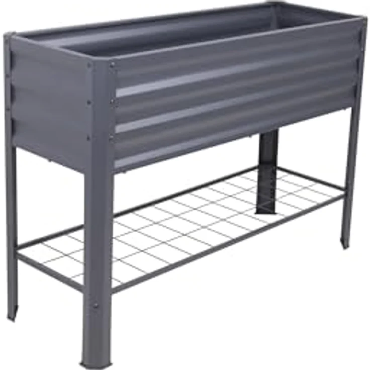 Garden Pleasure Hochbeet Lillia, Pflanzbeet aus verzinktem Stahl, rostbeständig, inkl. Vlies, 114 x 41 x 79,5cm, grün – Bild 2