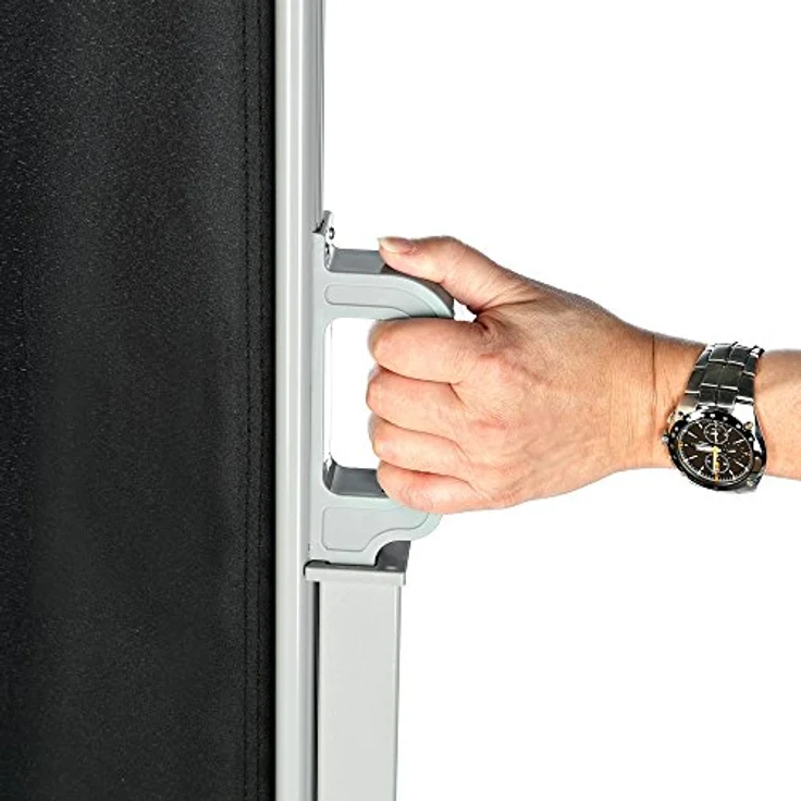 Mucola Seitenmarkise ausziehbar Sichtschutz blickdicht Seitenrollo Wandhalterung Sichtschutzwand Windschutz - Schwarz 160x300 cm – Bild 4