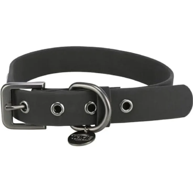 TRIXIE Hunde-Halsband CityStyle L-XL, verstellbar, wasserabweisend & abwischbar, Halsumfang 50-57cm, schwarz