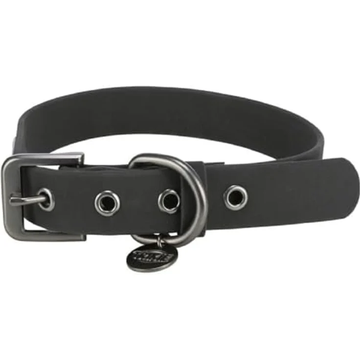 TRIXIE Hunde-Halsband CityStyle L-XL, verstellbar, wasserabweisend & abwischbar, Halsumfang 50-57cm, schwarz – Bild 1