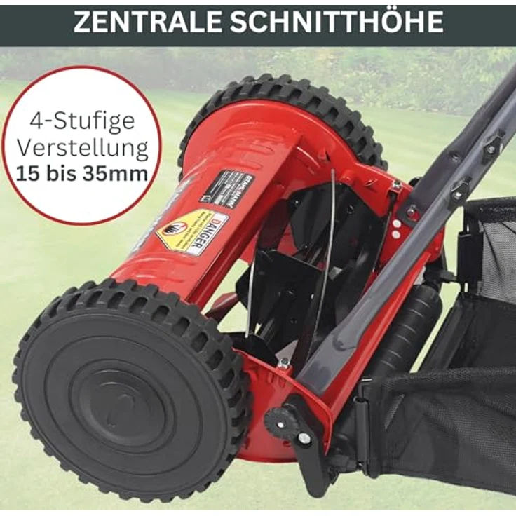 STAHLMANN Spindelmäher RoyalCut 40, Hand-Rasenmäher mit 4-stufiger Schnitthöheneinstellung und großem Fangkorb – Bild 4