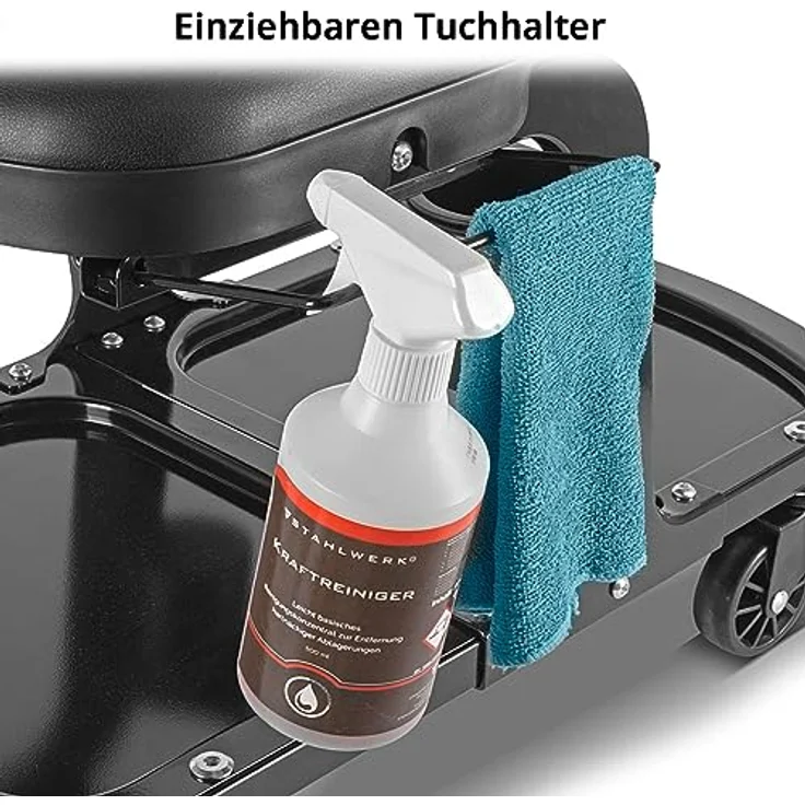 Stahlwerk Werkstatthocker WRS-135 ST, Werkstatt-Rollsitz bis 135 kg belastbar mit Dosenhaltern und Werkzeughalter, pulverbeschichtet – Bild 8