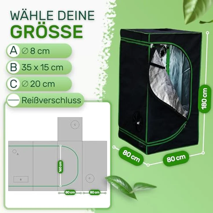 Growschrank c Growbox Growroom Grow Tent Indoor Gewächshaus - Melko – Bild 5