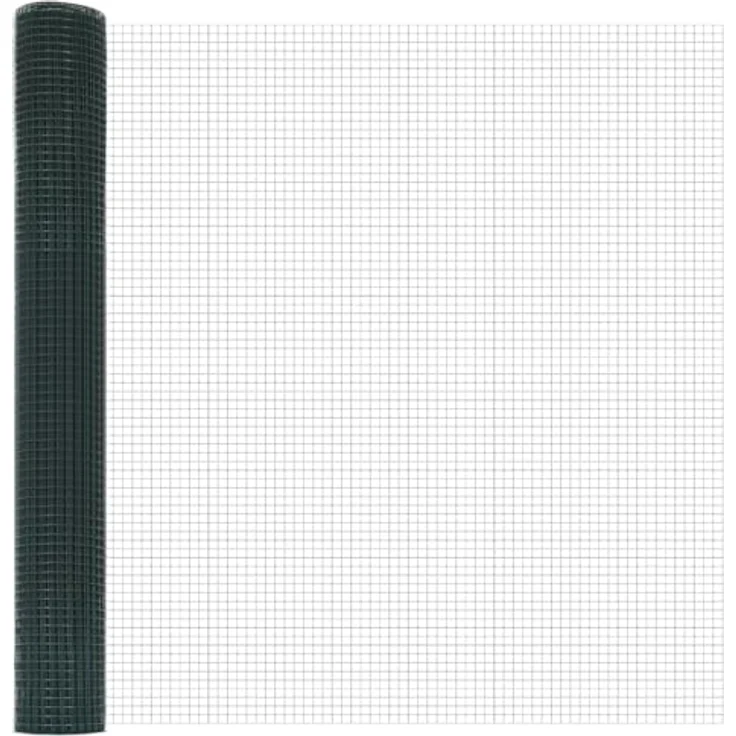 vidaXL Gartentor Schweissdrahtzaun, 1x25 m, pulverbeschichtet, mit 13 Flanschpfosten, grün, Stahl – Bild 6