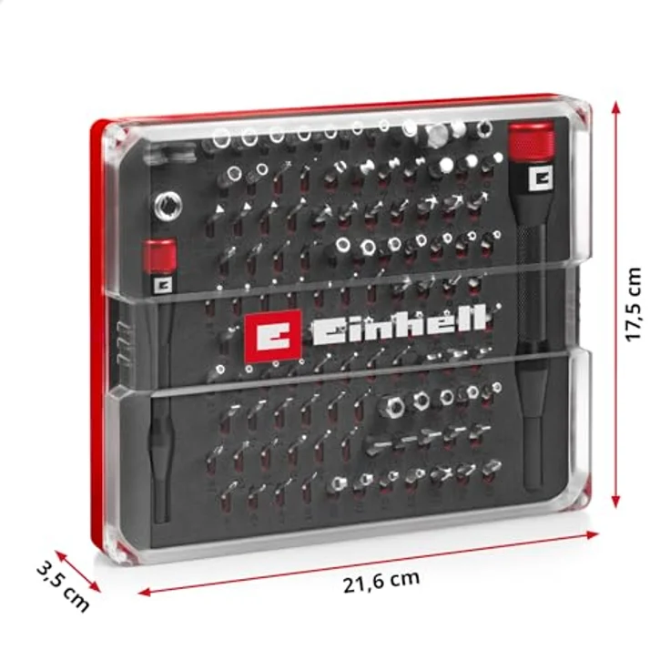 Einhell Präzisionsbit-Set 114-teilig, inklusive 28-mm- und 25-mm-Bits, mit Aluminium-Bithaltern und Adapter, Magnetverschluss-Box – Bild 13
