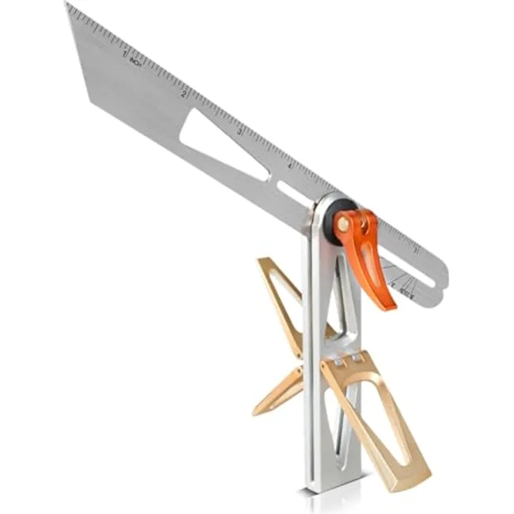 STAHLWERK Schmiege mit Anschlag, Kombiwinkel und Multifunktionswinkel aus robustem ABS-Kunststoff und Edelstahl, präzises Messen, Anreißen und Markieren