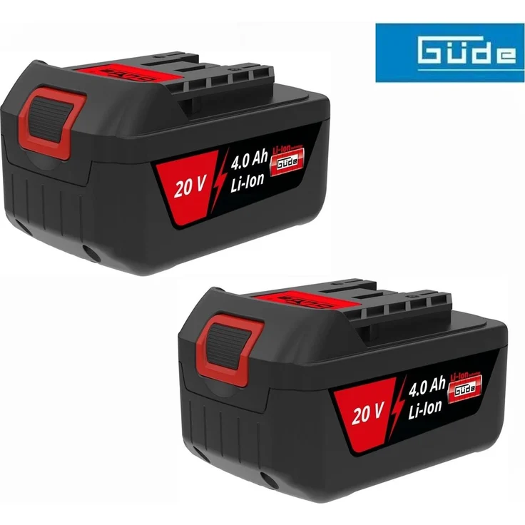 Güde 2 Stk. Ersatz Akku AP 20-40.1, 20 V Li-Ion 4 Ah mit Ladezustandsanzeige für Rasenmäher 40V 430/40-8 Art. 95849