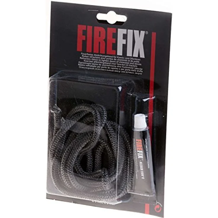 FIREFIX 2042 Keramikkordel, Rundkordel ø 6 mm, 2 m lang, grau, inkl. hitzebeständigem Kleber bis 1.100 °C – Bild 1