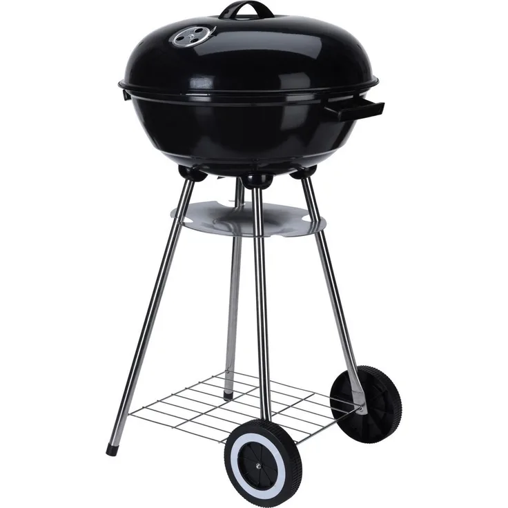 Merkloos Kogelgrill houtskoolbarbecue op wielen Ø46 cm, BBQ Collection