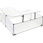 Wiltec Doppel Frühbeet Gewächshaus aus Aluminium, 100 x 120 x 40 cm, mit arretierbarem Dach und UV-Schutz, witterungsbeständig