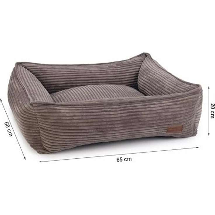 Designed by Lotte Ribbed, Hundebett + Katzenbett aus hochwertigem Rippenstoff, waschbarer Bezug, rutschfester Boden, in 5 Farben und 3 Größen erhältlich, 95x80x23 cm – Bild 2