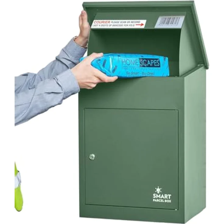 Smart Parcel Box SMART PARCEL BOX grün 44x35x58, Paketbriefkasten zur Wandmontage, Paketbox für Zuhause & Unternehmen, Briefkasten für Pakete & Briefe – Bild 1