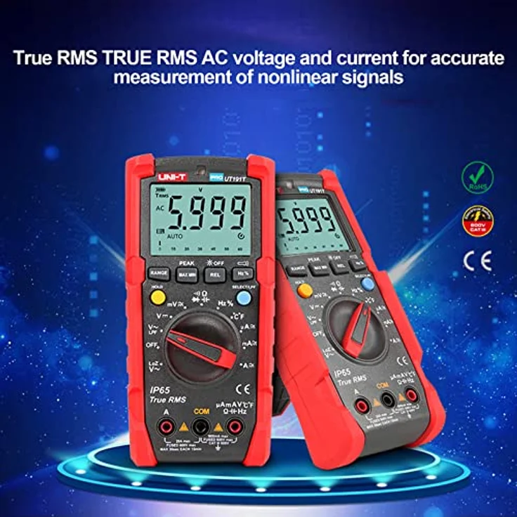 UNI-T UT191T Profi Multimeter IP65, 600V AC/DC, 20A, RMS-Messung, -40°C bis 400°C – Bild 2