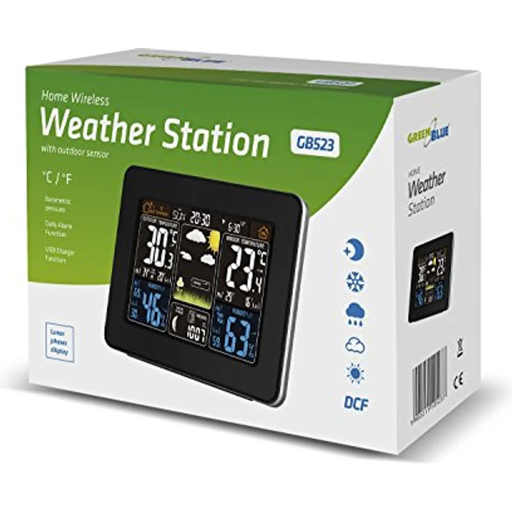 Greenblue 46004, Akku Wetterstation mit Innen- und Aussentemperaturmessung, Luftfeuchtigkeitstrend und Wandmontage, Schwarz – Bild 7