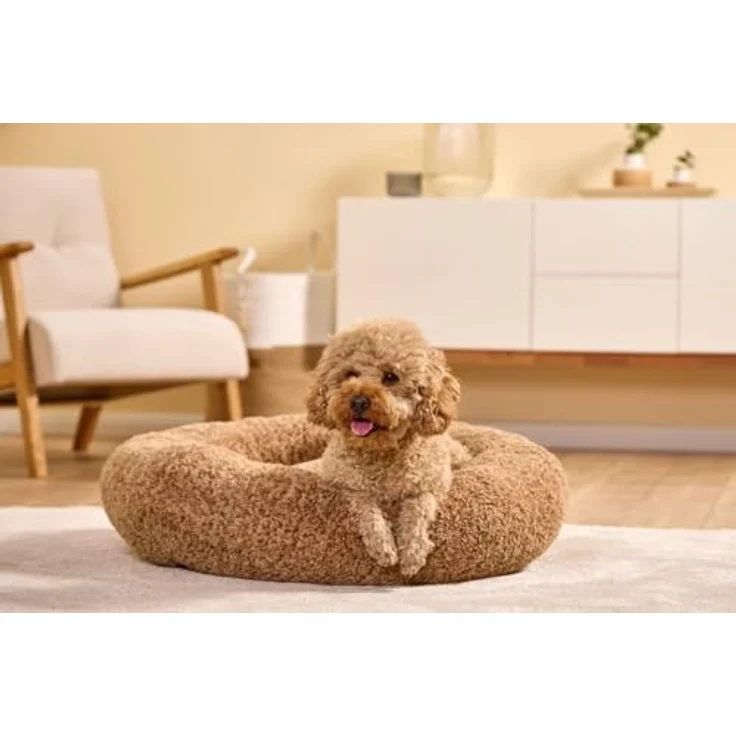 Wolters Sweet Dreams Hundekörbchen, ergonomisches Plüschbett für gesunden Schlaf, Farbe: cinnamon – Bild 2